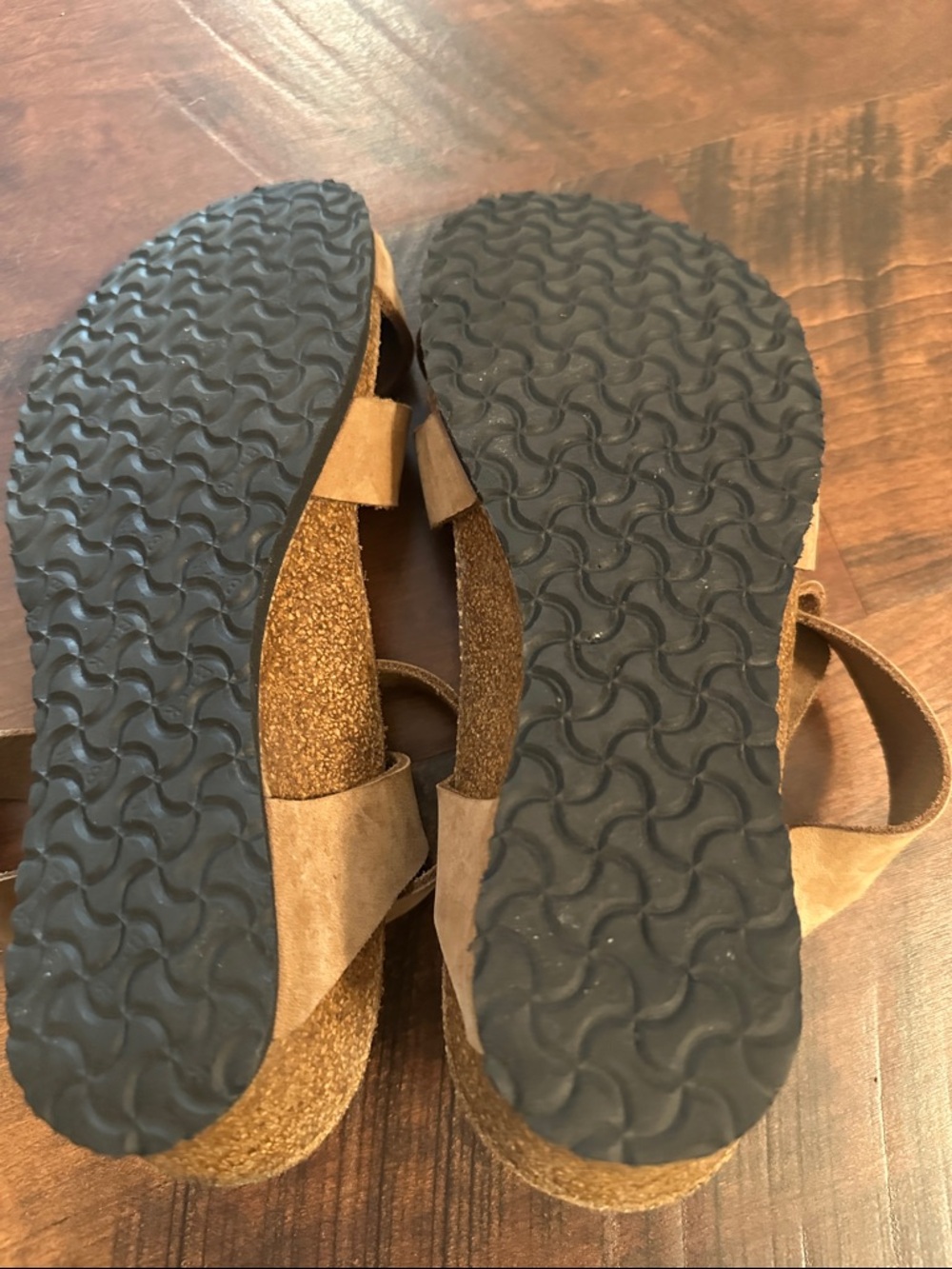Papillio Tan Suede Crisscross Ankle Strap Sandals - Picture 5 of 8